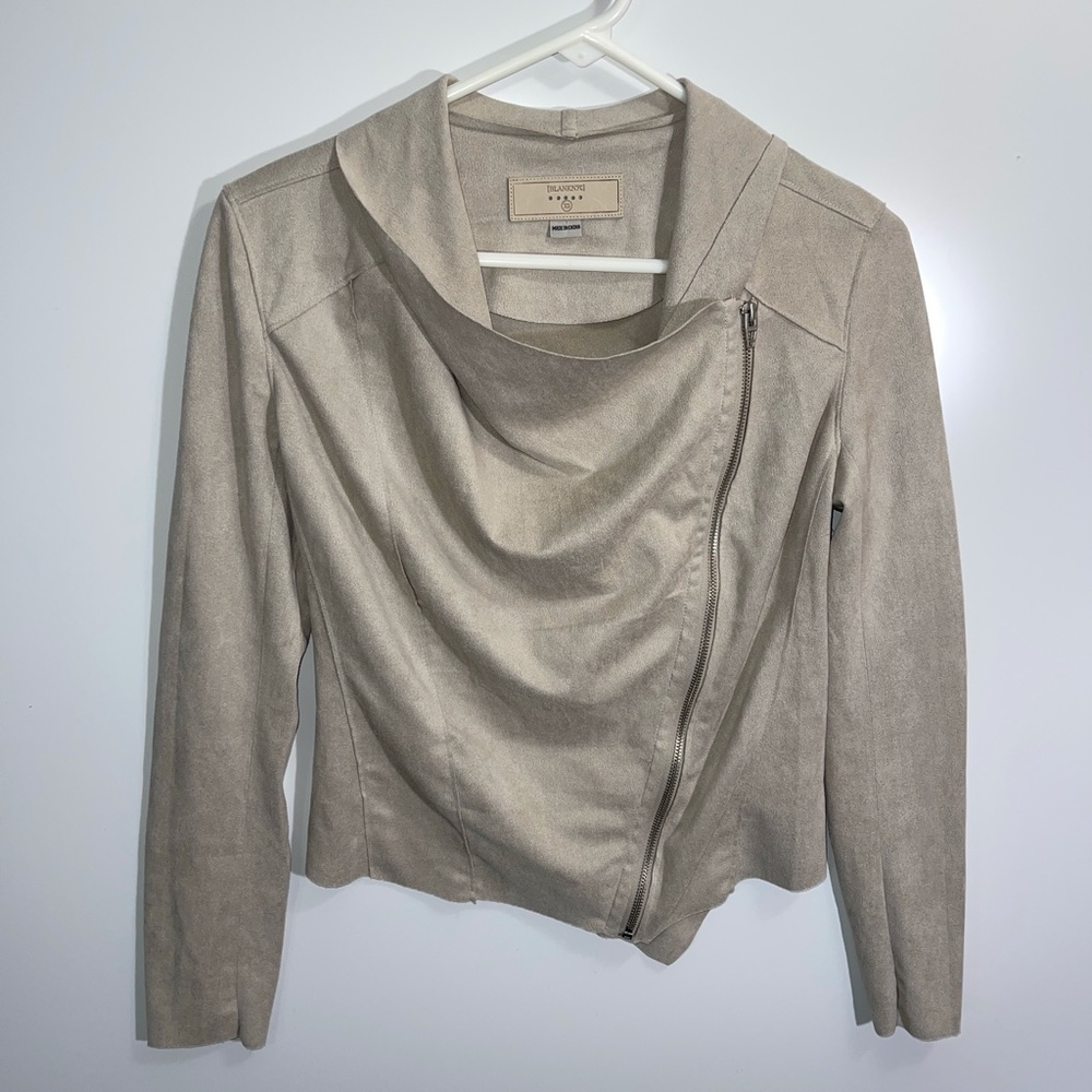 BlankNYC Taupe Suede Zip Jacket Size XS